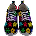 Colorful flowers on a black background pattern                                                        Mens Athletic Shoes