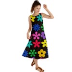 Colorful flowers on a black background pattern                                                               Summer Maxi Dress