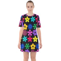 Sixties Short Sleeve Mini Dress 