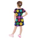 Kids  Short Sleeve Velvet Dress 