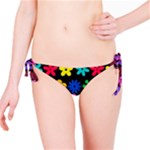 Colorful flowers on a black background pattern                                                            Bikini Bottom