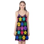 Colorful flowers on a black background pattern                                                            Camis Nightgown