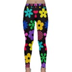 Colorful flowers on a black background pattern                                                            Yoga Leggings