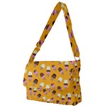 Ice cream on an orange background pattern                                                             Full Print Messenger Bag