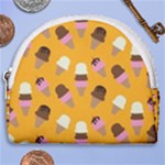 Ice cream on an orange background pattern                                                             Horseshoe Style Canvas Pouch