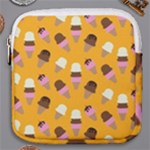 Ice cream on an orange background pattern                                                             Mini Square Pouch