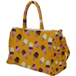 Ice cream on an orange background pattern                                                             Duffel Travel Bag