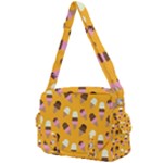 Ice cream on an orange background pattern                                                          Buckle Multifunction Bag