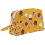 Ice cream on an orange background pattern                                                          Wristlet Pouch Bag (Large)