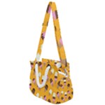 Ice cream on an orange background pattern                                                          Rope Handles Shoulder Strap Bag