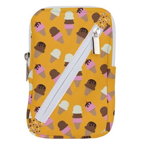 Ice cream on an orange background pattern                                                          Belt Pouch Bag (Large) from ArtsNow.com