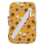 Ice cream on an orange background pattern                                                          Belt Pouch Bag (Large)