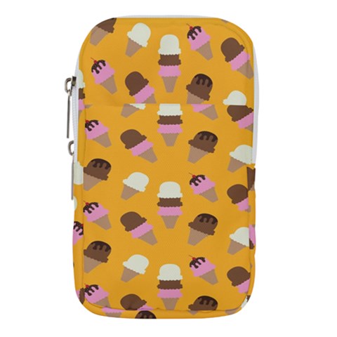 Ice cream on an orange background pattern                                                          Waist Pouch (Large) from ArtsNow.com