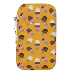 Ice cream on an orange background pattern                                                          Waist Pouch (Large) from ArtsNow.com