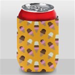 Ice cream on an orange background pattern                                                         Thermal Can Holder