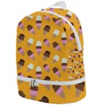 Ice cream on an orange background pattern                                                         Zip Bottom Backpack