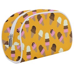 Ice cream on an orange background pattern                                                        Makeup Case (Medium) from ArtsNow.com