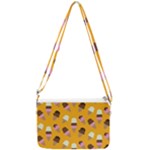 Ice cream on an orange background pattern                                                         Double Gusset Crossbody Bag