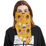 Ice cream on an orange background pattern                                                        Face Covering Bandana (Triangle)