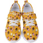 Ice cream on an orange background pattern                                                          Women s Velcro Strap Shoes