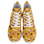 Ice cream on an orange background pattern                                                            Men s Lightweight High Top Sneakers