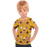 Ice cream on an orange background pattern                                                           Kids  Sports Tee