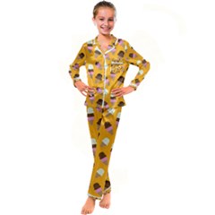 Kids  Satin Long Sleeve Pajamas Set 