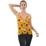 Ice cream on an orange background pattern                                                           Chiffon Cami