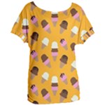 Ice cream on an orange background pattern                                                           Women s Oversized Tee