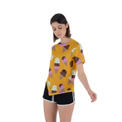 Asymmetrical Short Sleeve Sports T-Shirt 