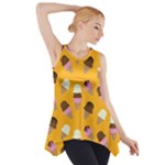 Ice cream on an orange background pattern                                                             Side Drop Tank Tunic