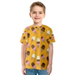 Ice cream on an orange background pattern                                                             Kid s Sport Mesh Tee