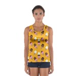 Ice cream on an orange background pattern                                                             Women s Sport Tank Top