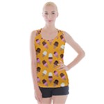 Ice cream on an orange background pattern                                                            Criss cross Back Tank Top