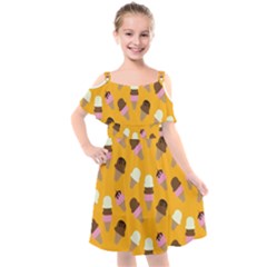 Kids  Cut Out Shoulders Chiffon Dress 