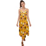 Ice cream on an orange background pattern                                                              Halter Tie Back Dress