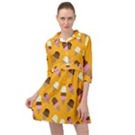 Ice cream on an orange background pattern                                                               Mini Skater Shirt Dress