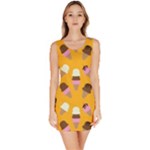 Ice cream on an orange background pattern                                                             Bodycon Dress