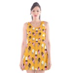 Ice cream on an orange background pattern                                                             Scoop Neck Skater Dress