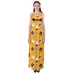 Ice cream on an orange background pattern                                                             Empire Waist Maxi Dress