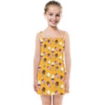 Ice cream on an orange background pattern                                                            Kids Summer Sun Dress