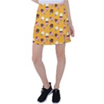 Ice cream on an orange background pattern                                                                 Tennis Skirt