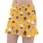 Ice cream on an orange background pattern                                                             Tennis Skirt