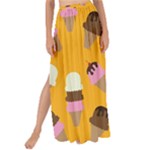 Ice cream on an orange background pattern                                                           Maxi Chiffon Tie-Up Sarong