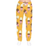 Ice cream on an orange background pattern                                                             Women velvet Drawstring Pants