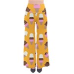 Ice cream on an orange background pattern                                                            Women s Chic Palazzo Pants