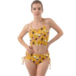 Ice cream on an orange background pattern                                                              Mini Tank Bikini Set