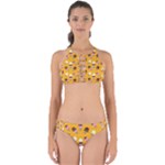 Ice cream on an orange background pattern                                                            Perfectly Cut Out Bikini Set