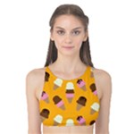 Ice cream on an orange background pattern                                                             Tank Bikini Top