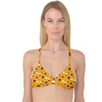 Ice cream on an orange background pattern                                                             Reversible Tri Bikini Top